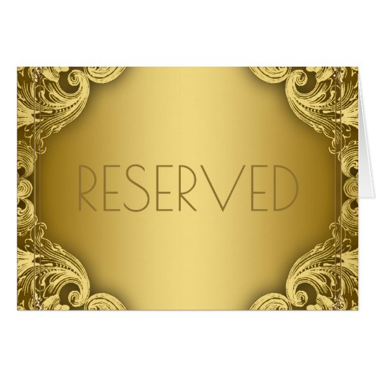 Cartes de siège réservées Élégant Or (Devant Horizontal)