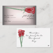 Cartes de siège Roses Rouges et Roses Roses Roses (Devant / Derrière)