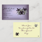 Cartes de siège violettes et blanches (Devant / Derrière)