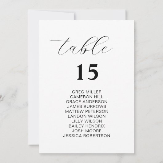 Cartes de sièges Mariage blanc simples (Devant)