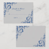Cartes de sièges Mariage bleu et gris (Devant / Derrière)