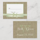 Cartes de sièges pour le Burlap vert du printemps (Devant / Derrière)