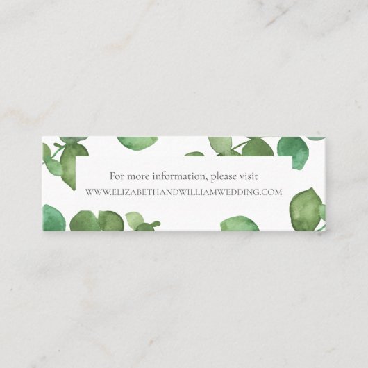 Cartes de site de mariage à la verdure boho d'euca (Devant)