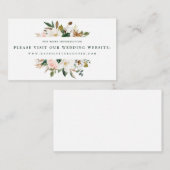 Cartes de site de mariage Magnolia à l'aquarelle (Devant / Derrière)