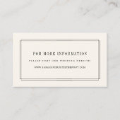 Cartes de site Web de Mariage Intemporel | Ecru (Devant)