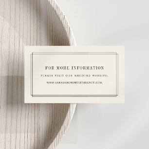 Cartes de site Web de Mariage Intemporel   Ecru
