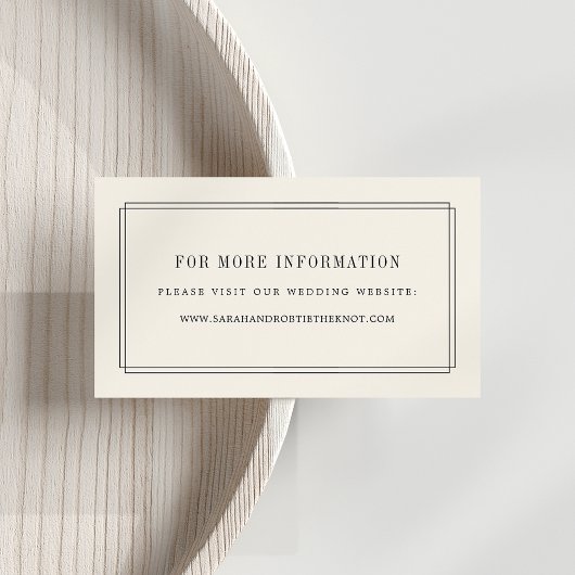 Cartes de site Web de Mariage Intemporel | Ecru