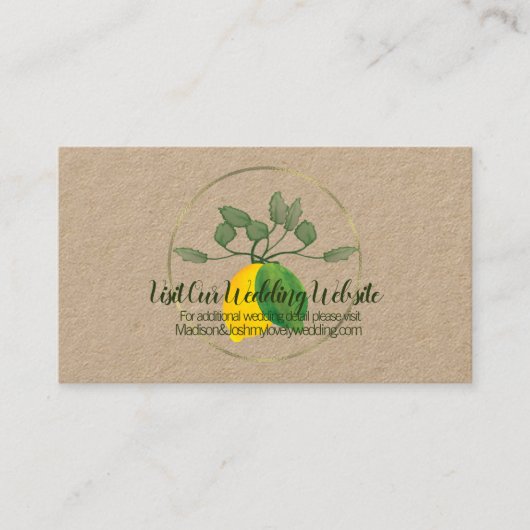 Cartes de site Web du Mariage de citron citron à l (Devant)