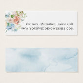 Cartes de site Web Mariage Floral Blue Watercolor (Devant & derrière)