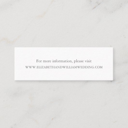 Cartes de site Web Mariage simples et élégantes (Devant)