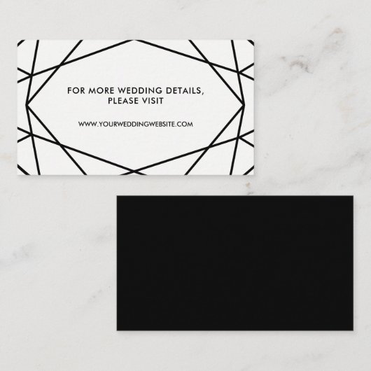 Cartes de site Web Mariages géométriques en noir e (Devant / Derrière)