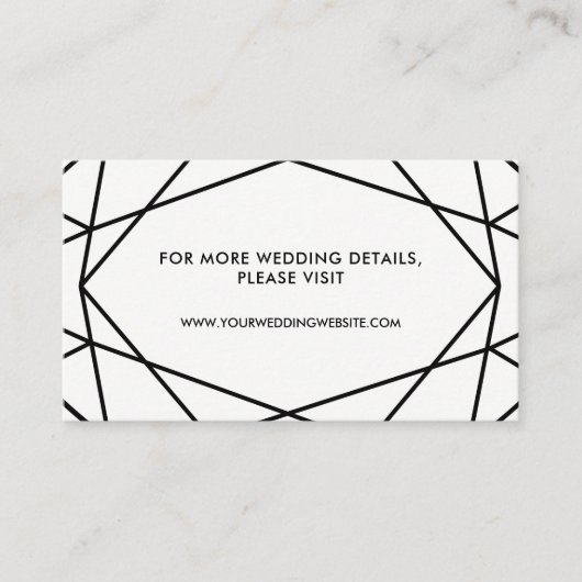 Cartes de site Web Mariages géométriques en noir e (Devant)