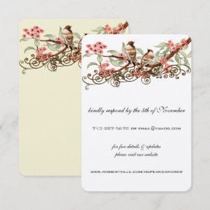 Cartes de site web Vintage Inséparable rose