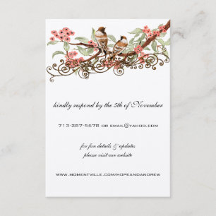 Cartes de site web Vintage Inséparable rose