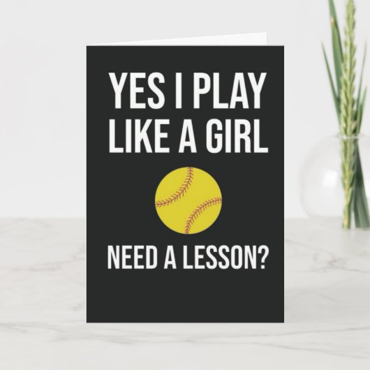 Cartes de softball mignonnes pour joueuses d'équip (Devant)