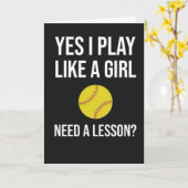 Cartes de softball mignonnes pour joueuses d'équip (Fleur jaune)