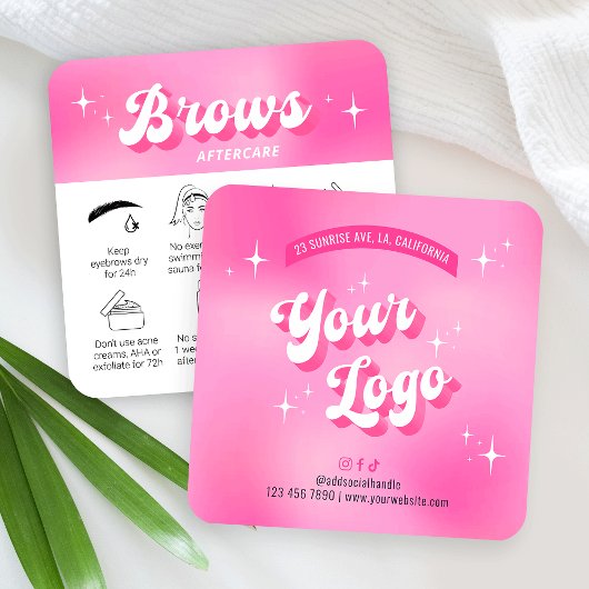 Cartes de soins pour les Brows Super à la mode ros