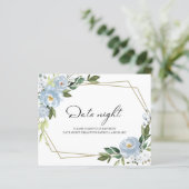 Cartes de soirée de date de douche de mariée flora (Debout devant)