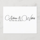 Cartes de souhaits de conseil Mariage minimal (Dos)