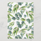 Cartes de souhaits de Mariage Eucalyptus aquarelle (Dos)