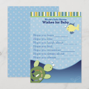Cartes de Souhaits de Shower de Bébé Tortues Récif