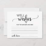 Cartes de souhaits simples de calligraphie noire<br><div class="desc">Ces cartes de voeux simples en calligraphie noire sont l'activité idéale pour une réception de mariage rustique ou moderne ou une douche nuptiale. Le design minimaliste est doté d'une police de caractères élégante et d'un coeur féminin. Personnalisez ces cartes avec le nom de la mariée et du marié. Le panneau...</div>