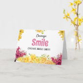 Cartes de sourire d’encouragement pour les personn (Fleur jaune)