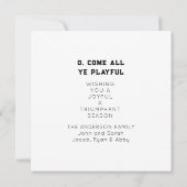 Cartes de sport de Noël (Dos)