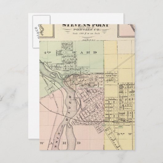 Cartes de Stevens Point, Elroy et Wonewoc (Devant / Derrière)