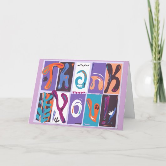 Cartes de style collage coloré "Merci" (Devant)