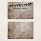 Cartes de suggestions de soirée en beige rustique  (Devant & derrière)