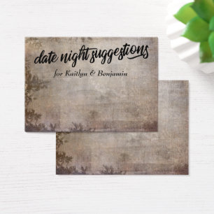 Cartes de suggestions de soirée en beige rustique