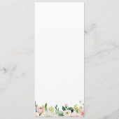 Cartes de support de menu de mariage de fleur rose (Dos)