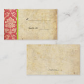 Cartes de surveillance Vintage rose et vert (Devant / Derrière)