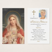 Cartes de Sympathie pour la prière funéraire Heart (Devant & derrière)