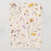 Cartes de table à chard sauvage bohème (Dos)