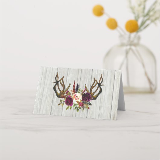 Cartes de table à fleurs de bois de chou rustique (Dos)