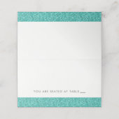 Cartes de Table à l'Aspect Pailleté Bleu Turquoise (Extérieur déplié)