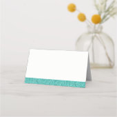Cartes de Table à l'Aspect Pailleté Bleu Turquoise (Dos)