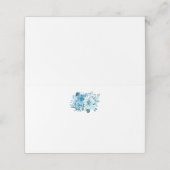 Cartes de table à tente à fleurs bleues (Extérieur déplié)