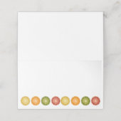 Cartes de table à thème agrumes colorées (Extérieur déplié)
