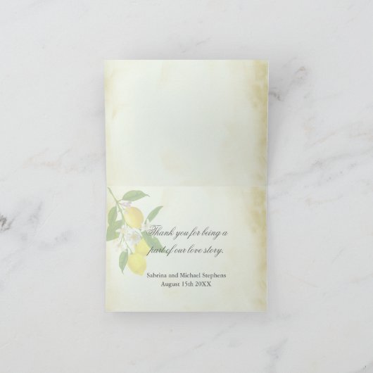 Cartes de table à thème de citron aquarelle indivi (Intérieur)