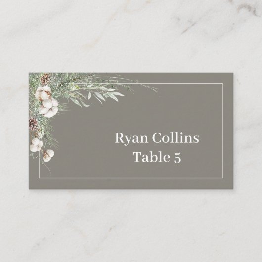 Cartes de table à verdure enneigée (Devant)
