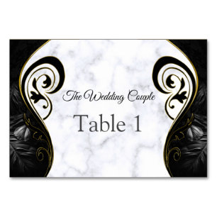 Cartes de table Abstrait noir Marbre blanc moderne