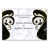 Cartes de table Abstrait noir Marbre blanc moderne (Dos)