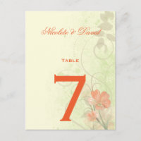 Cartes de table Abstraites de fleurs de chaux de c