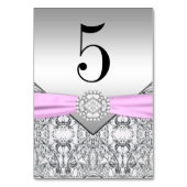 Cartes de table argent et rose (Dos)