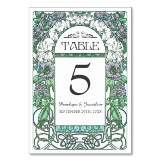 Cartes de table Art Nouveau Mariage (Set #2)