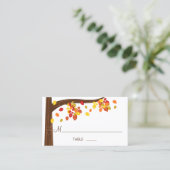 Cartes de table aux feuilles d'automne (Debout devant)