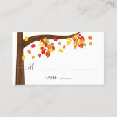 Cartes de table aux feuilles d'automne (Devant)